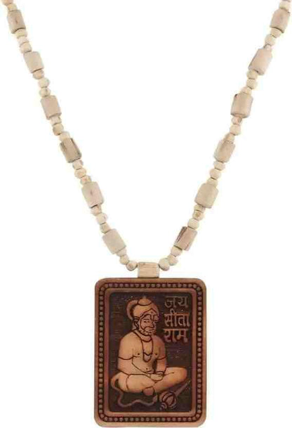 Tulsi Kanthi Mala With Hanuman Pendant for Men Wood Locket Set